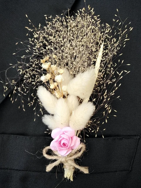 6 Pcs Of Natural Fresh Dried Preserved Flowers Gypsophila Paniculata Needle Corsage Boutonniere groom Pink
