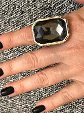 Anslow-anillos de compromiso de boda para mujer, accesorio Vintage de Cristal grande, tamaño ajustable, regalo para el día de la madre, joyería, LOW0051AR