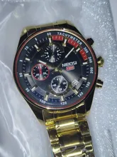 NIBOSI-Pulsera de cuarzo para hombre, reloj masculino impermeable con estilo cronógrafo dorado, de marca de lujo a la moda