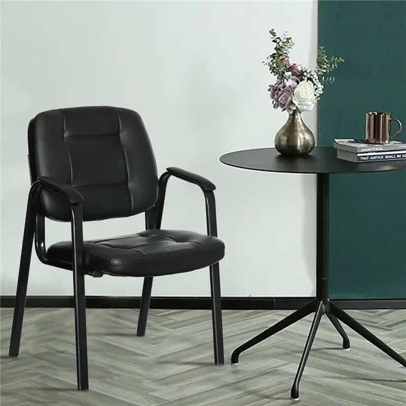 

Soft PU Leather Waiting Room Reception Chairs Home Office Guest Chairs Ergonomic Executive Conference Room Chair Padded Armrest