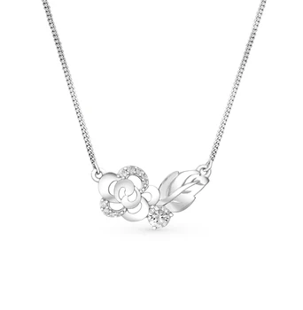 

Silver necklace with cubic zirconia sunlight sample 925 test