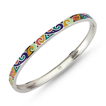 

Silver 925 Sterling Color Cabochons Bracelet