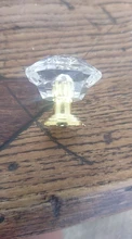 10 Uds acrílico Perillas de cristal tirador del cajón del armario perilla de manija de puerta en forma de diamante de la perilla de gabinete accesorio de muebles para el hogar sin tornillos