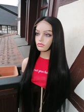 Extensiones de cabello humano peruano no Remy 1B, pelo liso con cierre de encaje, 4 Uds.