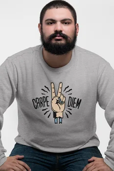 

Angemiel Wear Carpediem Peace Mark Gray Men 'S Sweatshirt