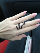 Nuevo Retro Punk personalidad exagerada serpiente anillo ajustable con apertura de la joyería