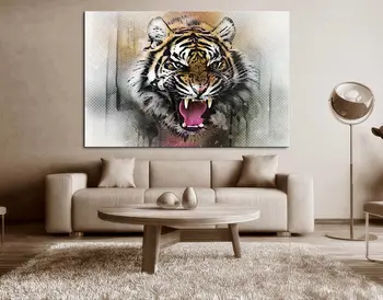 

Tiger Themed Canvas Table