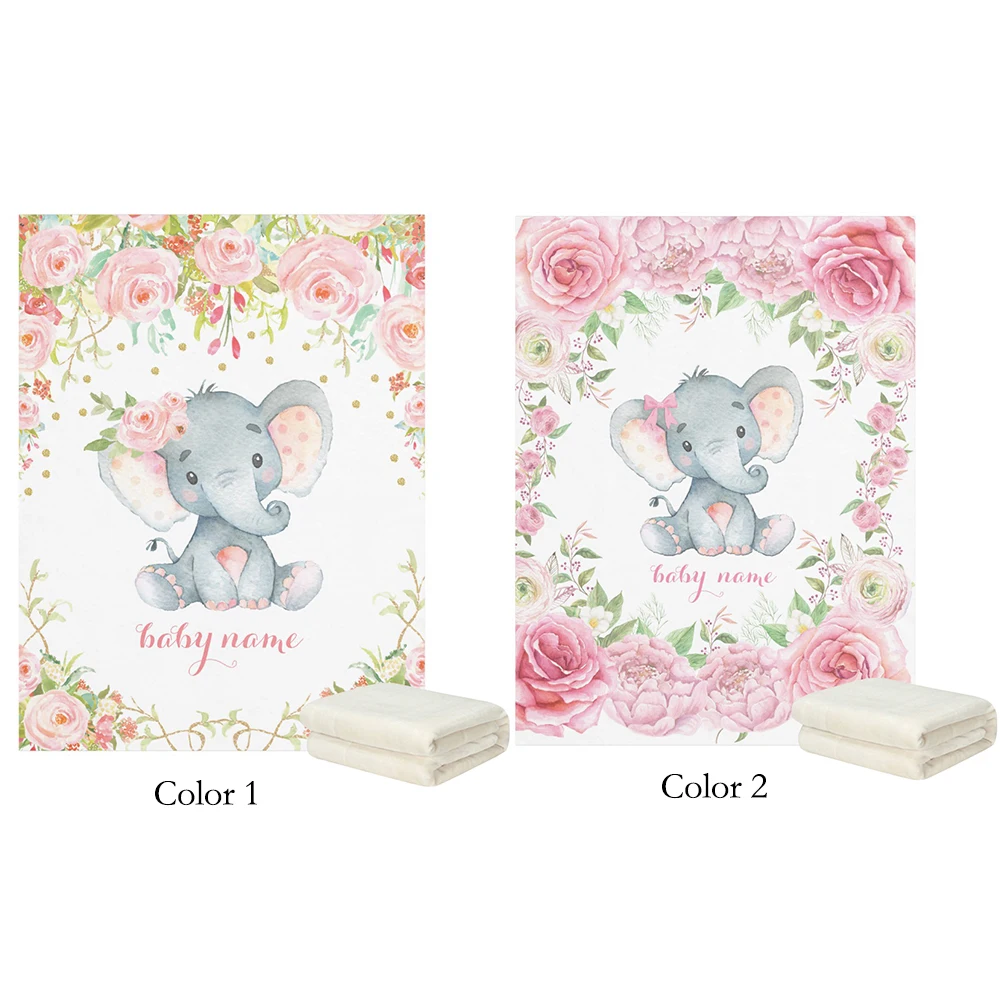 custom elephant baby blanket