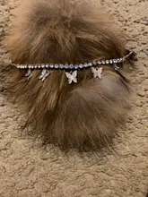 Tobillera de mariposa para mujer, cadena de tenis con diamantes de imitación, joyería para pie, tobillera de playa para verano