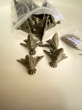 NAIERDI-caja de madera antigua para pies, Protector de esquina de pierna, triángulo rota tallada, soporte decorativo para muebles, 40x30mm, 4 Uds.