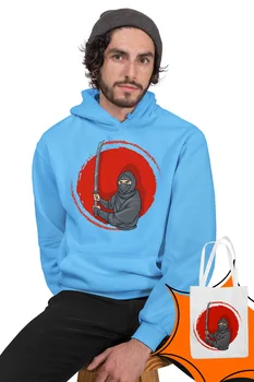 

Angemiel Wear Samurai Ninja Blue Men 'S Hooded Sweatshirt Bags Kombin