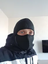 ROCKBROS-Mascarilla de esquí térmica, forro polar con protector para la cara, capucha de snowboard, bufandas de deporte al aire libre, a prueba de viento, casco para bici, pasamontañas