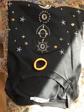 Women's T-Shirts Short-Sleeve Embroidery Black Top White Fashion-Star Korean Casual O-Neck