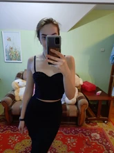 Camisole Top Corset Crop-Top Slim High-Waist Gothic Sexy Women Solid Fashion Commute