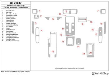 

Interior lining for Volvo C70 2008-UP. Set L1837.