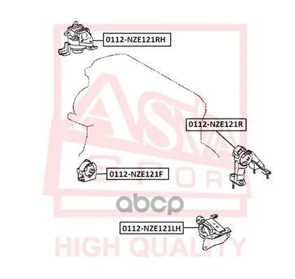 Подушка Двигателя | Лев | Toyota Corolla Ce120/Nze12#/Zze12# 2000-2008 ASVA арт. 0112NZE121LH