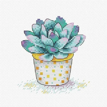 

2020 New Arrival Embroidery Succulent Cross Stitch Kit for Begginer with 14CT Aida Counted Canva&Free Shipping for Gifts