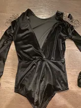 Vintage apliques con cuentas traje de terciopelo de mujer 2020 de moda Sexy sin espalda cuello en V Crossover trajes para mujer Casual cuerpo Femme