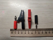 Alligator-Clip Socket-Battery Test-Probe Banana-Plug Black 55MM with 4mm Red