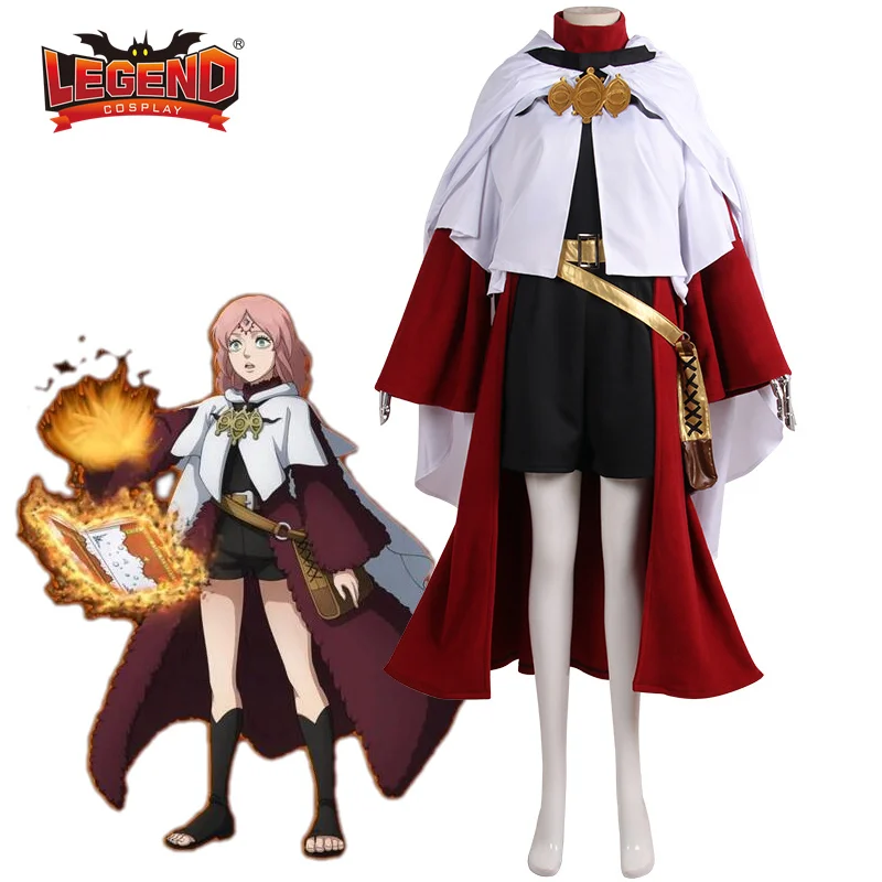 

Amine Black Clover Fana Cosplay Costume Five Leaf Quarter Knights Rogue Mage Elf Fana Cosplay Outfit Full Set for Women Men