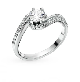 

Silver ring with cubic zirconia sunlight sample 925