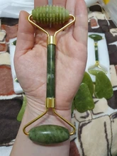 Gua Sha-Rodillo de Jade masajeador Facial 100% verdadera piedra Natural, rascador Gouache, herramientas de masaje para el cuidado de la piel