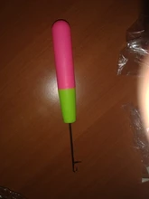 Agujas de ganchillo para cabello trenzado Jumbo y trenzas de ganchillo, 1 unidad, 15Cm, Color rosa y limón, de plástico para tejer