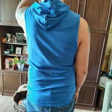 Camiseta de algodón sin mangas con capucha para hombre, ropa deportiva de marca para gimnasio y musculación