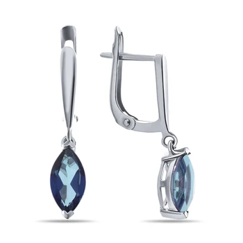 

Silver earrings with Topaz Indigo