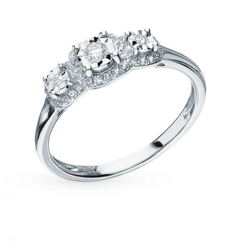 

Gold ring with diamonds sunlight sample 585 test