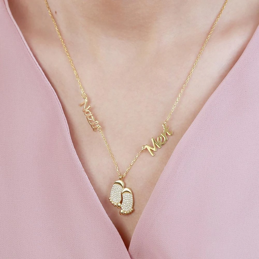 personalized footprint necklace