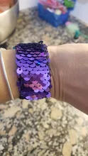 Brillante brazalete de lentejuelas de Color de costura círculo pulsera bofetada para niños niñas para niños navidad regalo de joyas de fiesta