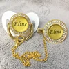 MIYOCAR custom any glitter name photo gold bling pacifier and pacifier clip black BPA free dummy bling glitter design P8-BG 4