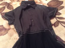 Nueva moda mujer verano coreano Estilo negro camisa plisada vestido de gasa con diseño de retales de señoras lindo Casual Midi Dress traje 6168