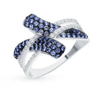 

Silver ring with cubic zirconia sunlight sample 925 test