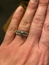 Conjunto de anillos de boda de lujo para mujer, joyería rellena de Color plateado, de compromiso, de piedra CZ, Color blanco