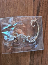 Pendientes de estilo Punk Rock con diamantes de imitación para mujer, aretes, aros, orejas, lagarto, Animal, Color dorado, 1 unidad