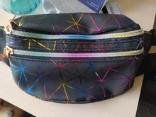 Geestock-riñonera holográfica con purpurina para mujer, bolsa impermeable con cinturón geométrico, a la moda, con láser, para teléfono