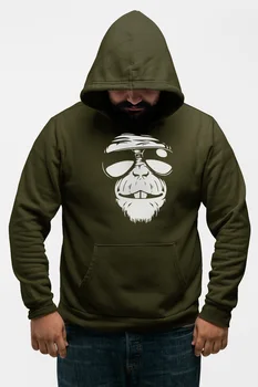 

Angemiel Wear Glasses Vicinity Monkey Green Men 'S Hooded Sweatshirt