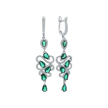 

Silver earrings with cubic zirconia sunlight sample 925