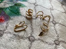 3PC latón serpiente pendiente Clips sin Piercing Punk Clip no perforado pendientes puños de oído para los hombres y las mujeres negro falso Piercing joyería
