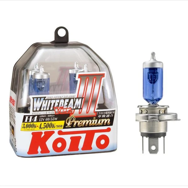Лампа высокотемпературная Koito Whitebeam Premium H4 12V 60/55W (135/125W) 4500K комплект 2 шт. |