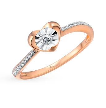 

Gold ring with diamonds sunlight sample 585