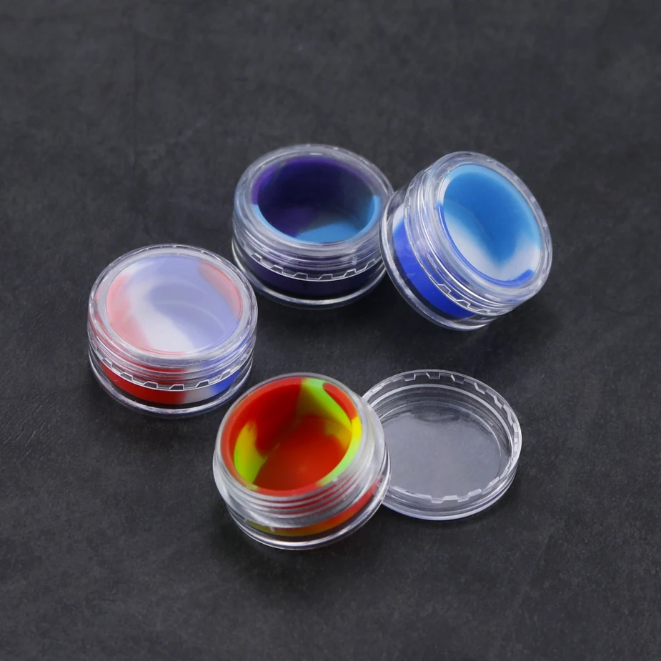 Silicone Wax Oil Storage Container  Stainless Steel Wax Oil Tin Set - 10ml  Silicone - Aliexpress