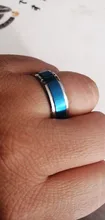 I & FDLK-Anillo de boda de tungsteno para hombre, 8Mm, Color azul plata cepillada, sortija de boda periférica, regalo de pareja