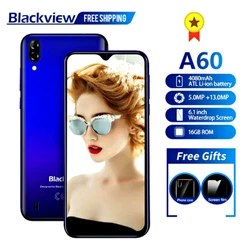 Мобильный телефон Blackview A60, четырёхъядерный, на базе Android 8.1, 4080 мАч, 1 ГБ+16 ГБ, экран 6,1 дюйма 19.2:9, двойная камера, 3G смартфон