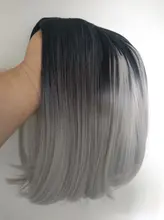 Peluca con malla Frontal de pelo lacio sintético Zesen 13*4 pelucas de Color degradado y Color verde peluca Frontal de encaje para mujer