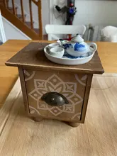Regalo de madera, herramienta para estudio de postura fácil de instalar, accesorios de fotografía, diseño geométrico, Mini Silla de bebé recién nacido, conjunto de té para mesa