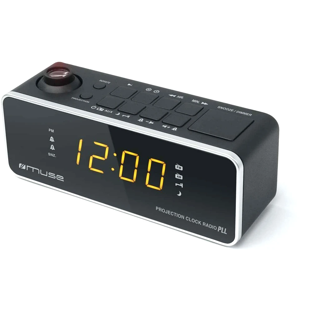 RELOJ DIGITAL CON RADIO ANALOGICA DE SOBREMESA FM/AM SNOOZE Con Proyector De DESPERTADOR Y PROYECTOR DE HORA DUAL ALARMA RADIO PLL FM/MW Modelo MUSE M 188 P|Relojes despertadores| AliExpress