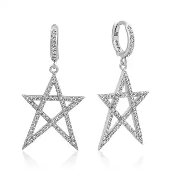 

Merve Silver Silver White Star Women Earrings